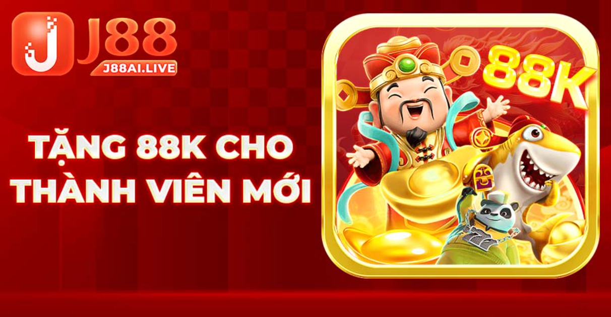 Khuyến mãi hấp dẫn J88 tặng 88K cho thành viên mới 